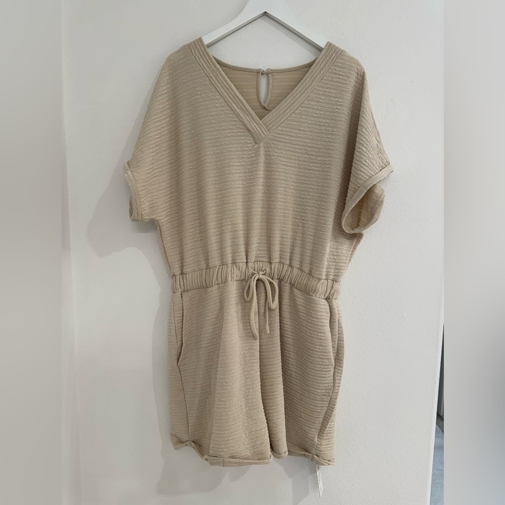 Cupshe Cream Textured Romper